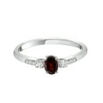 thumbnail image 1 of 1.50 Ctw Red Garnet White Cz 925 Sterling Silver Women Solitaire Accents Wedding Ring, 1 of 5