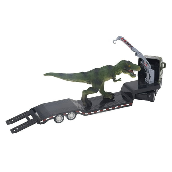 1:50 Dinosaur Transport Trailer High Simulation Dinosaur Truck Carrier Toy for Children Boys Tyrannosaurus