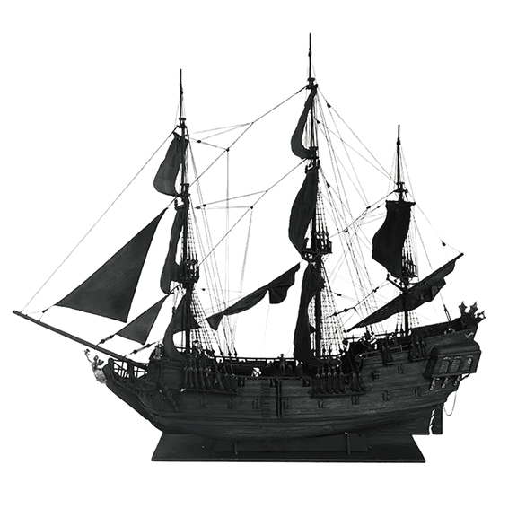 1/50 Scale Black Pearl Pirate Ship Model Kit Wooden Sailing Ship DIY Assembly Display Model Classic Pirate Ship Replica for Adults Hobbyists