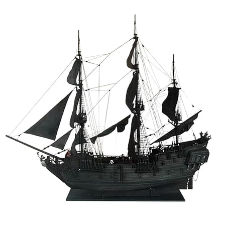 1/50 Scale Black Pearl Pirate Ship Sailing Ship Model Kits, Desktop Decor Gift (Kit Version)