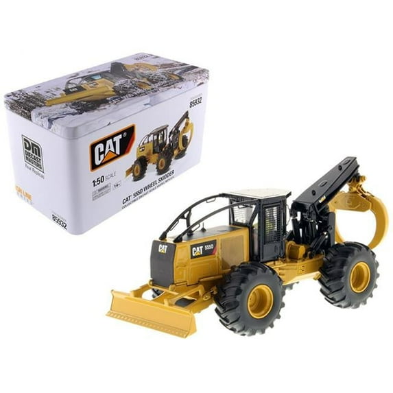 1-50 Scale CAT Caterpillar 555D Wheel Skidder with Operator High Line Series Diecast Model