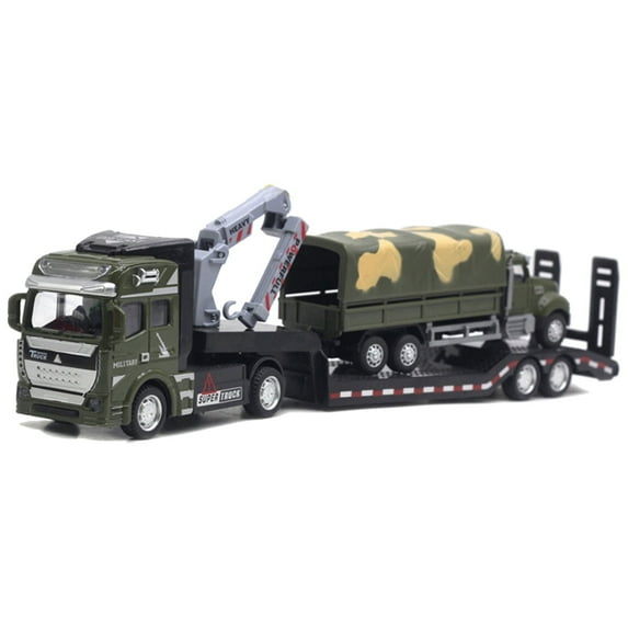 1/50 Scale Trailer Model With Truck Figure Educational Pull Back Function Trailer Missiles Vehicle Model Toy For Student