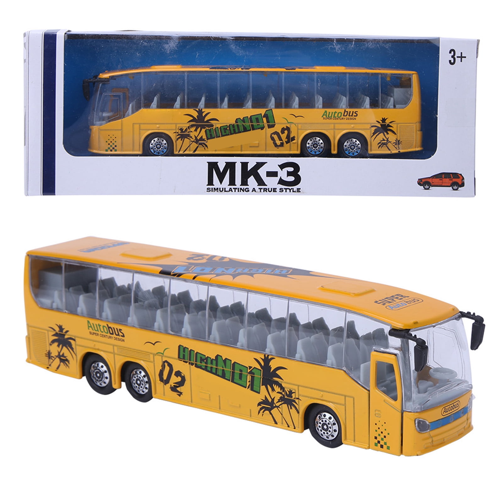 1:50 Simulation Transit Bus Model Toy Alloy Pull Back Bus Toy with ...