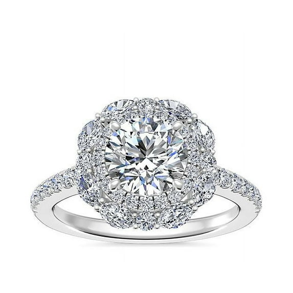 1.50 Ct Round Cut Elegant Solitaire Genuine Diamond Engagement Ring for her Solid 14K White Gold Size 8 (F-G/VS1) by Diamond-Capitals