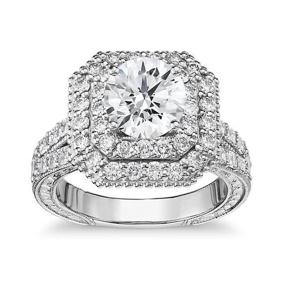Diamond-Capitals 1.50 Ct Wonderful Round Cut Solitaire Natural Diamond Ring for Wedding Gift Solid 14K White Gold Size 3.5 (F-G/VS1)