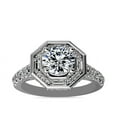 thumbnail image 1 of 1.50 T.C.W Round Shaped Genuine Diamond Stunning Solitaire with Accents Wedding Ring for Women Solid 14K White Gold Size 3.5, 1 of 8