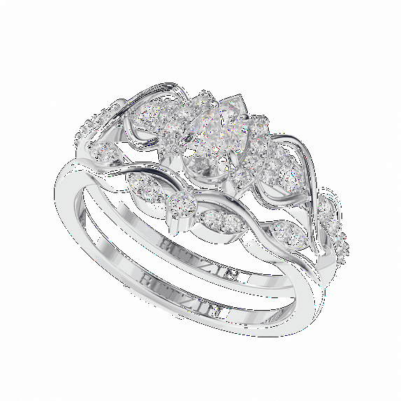 1.50 TCW Lab Grown Diamond Pear Cut Bridal Set Engagement Ring 10K White Gold