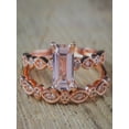 thumbnail image 1 of 1.50 carat Antique milgrain Morganite and Diamond Affordable Bridal Wedding Ring Set in Rose Gold for Women, 1 of 2