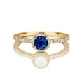 thumbnail image 1 of 1.50 carat Emerald Cut Sapphire and Diamond Halo Engagement Ring in 10k Rose Gold, 1 of 2