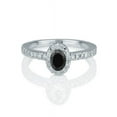 thumbnail image 1 of 1.50 carat Round Cut Black Diamond & White Diamond Halo Engagement Ring in 10k White Gold, 1 of 2