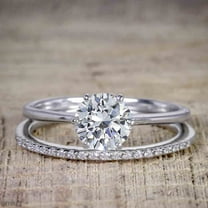 1.50 ct Moissanite Diamond Wedding Ring Set with 18k Gold Plating