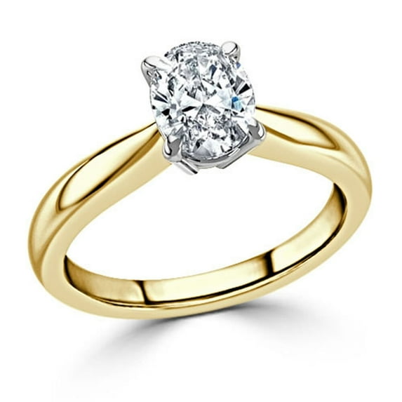 1.50 cts Oval Cut Moissanite Diamond Engagement Ring , Anniversary 18K White Gold Plated Promise Ring Valentine's Day Gift for Her , Wedding Ring