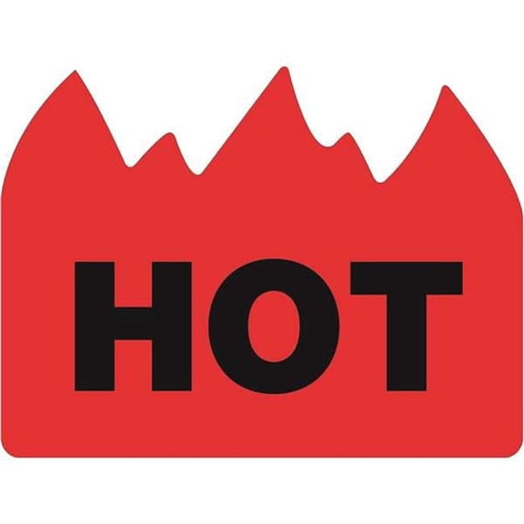 1.50 x 2 in. - Hot Bill of Lading Flame Labels - Red & Black - Roll of 500