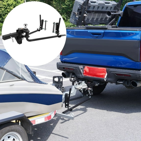 1,500 lbs Weight Distribution Hitch Kit w/ Sway Control, 2" Solid Steel Shank, 2-5/16" Ball, Powder Coated - for Trailers, Trucks, RVs (Black)