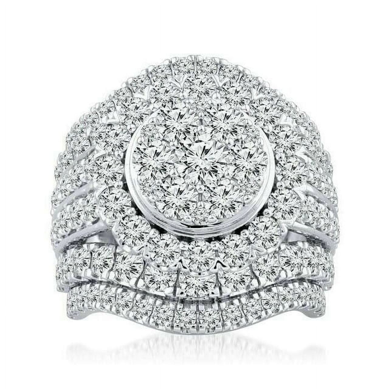 VIRAJ GEMS 1.50CT Lab Grown Diamond (VVS1,G-H) Cluster Ring 14K White Gold Fine Jewelry for Women Gifts