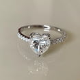 thumbnail image 1 of 1.50Ct Heart Cut Lab Created Diamond Wedding Ring 14K White Gold Plated, 1 of 3