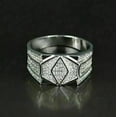 thumbnail image 1 of 1.50Ct Round Cut Lab Created Diamond Men's Pinky Band Wedding Ring 14K White Gold Plated 925 Silver, 1 of 1