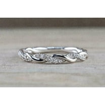 1.50Ct Round Cut Lab-Created Diamond Women Band Engagement Ring 14K White Gold Plated Sterling Silver