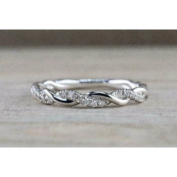 1.50Ct Round Cut Lab-Created Diamond Women Band Engagement Ring 14K White Gold Plated Sterling Silver