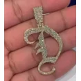 thumbnail image 1 of 1.50Ct Round Cut Real Moissanite Initial ''D'' Letter Old English Men's Pendant 14K Yellow Gold Plated, 1 of 1