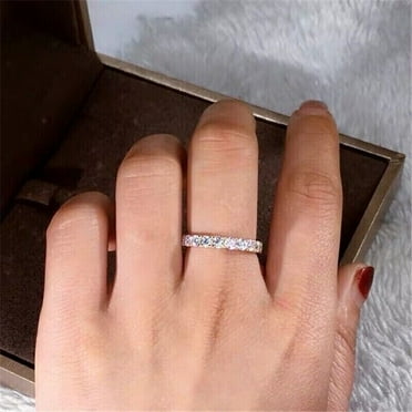 1.50Ct Round Lab Created Diamond Full Eternity Wedding Band Ring 14K Rose Gold Plated 925 Silver