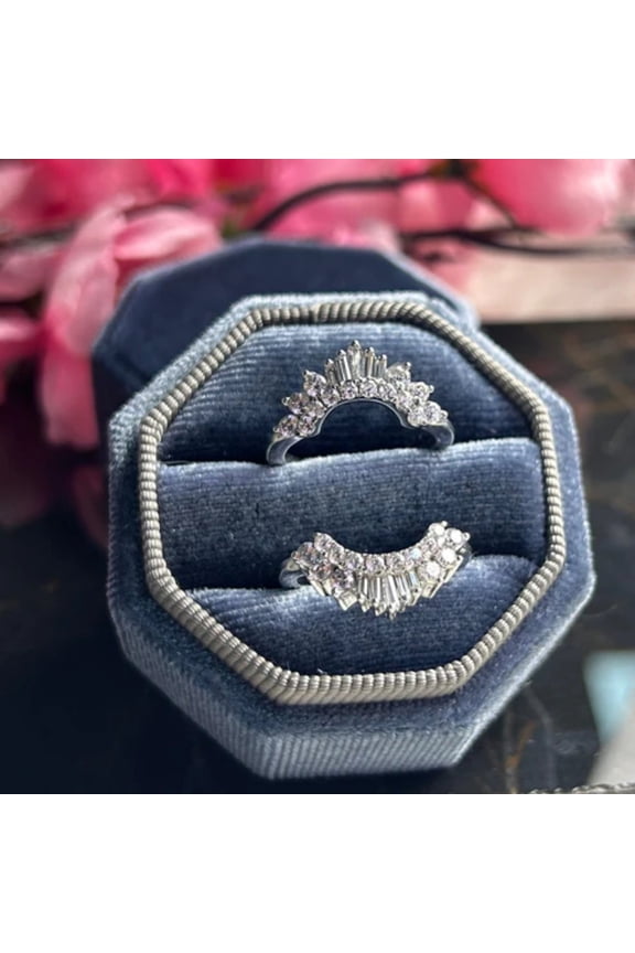 1.50Ct. Unique Baguette Ring Enhancer in 925 Sterling Silver- Seperated Stacking Ring Guard