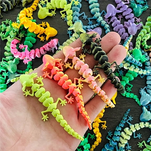 1-50PCS 3D Printed Lizard Figurines Joint Movable Pet Toys Home Figurines Decoration Random Color Birthday Gift for Boys Girl