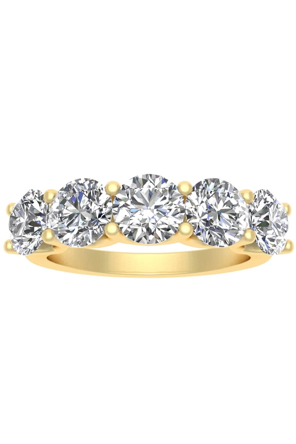 1.50ctw Diamond Five Stone Anniversary Band in 14k Yellow Gold