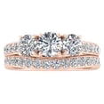 thumbnail image 1 of 1.50ctw Diamond Three Stone Bridal Set in 10k Rose Gold, 1 of 5
