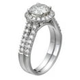 thumbnail image 1 of 1.50ctw Lab Created White Sapphire and Diamonds Ring White Gold 14K Halo Round, 1 of 2