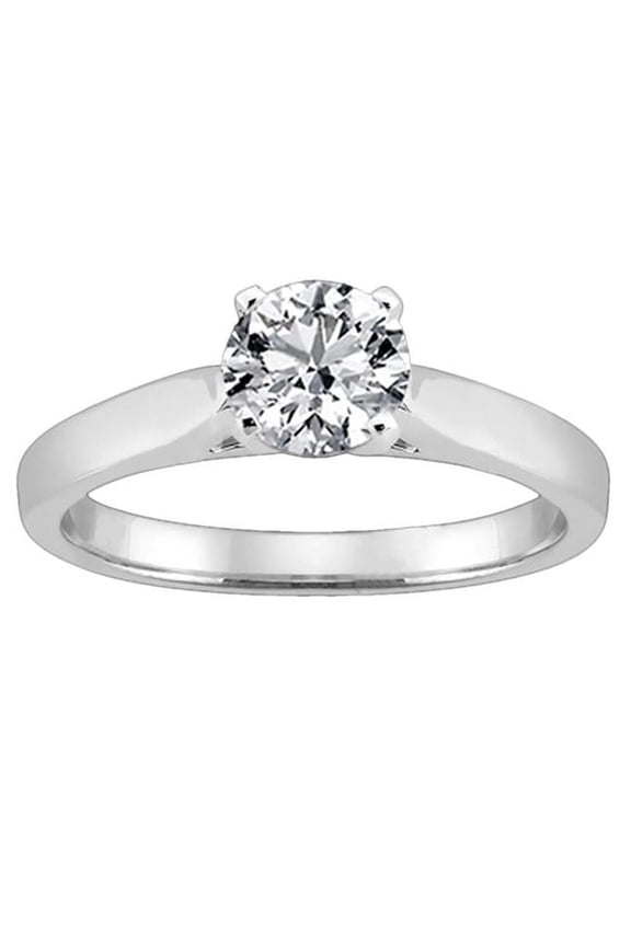 1.51 CT Diamond Cathedral Setting Solitaire Ring, 14K White Gold - Size 6.5