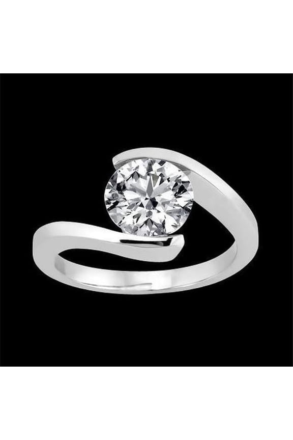 1.51 CT Diamond Cathedral Setting Solitaire Ring, White Gold - Size 6.5