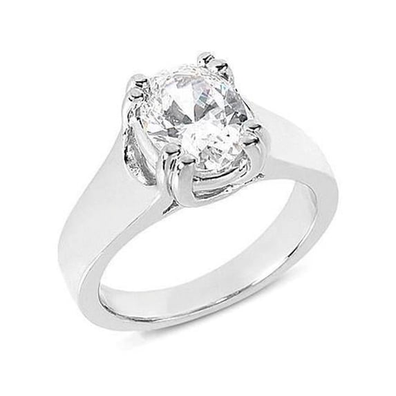 1.51 CT F VS1 Oval Cut Diamond Solitaire Ring - White Gold