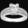 thumbnail image 1 of 1.51 CT Oval & Round Engagement Pave Set Diamond Ring, Size 6.5, 1 of 1