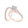 thumbnail image 1 of AFFY 1.51 Carat Round Shape White Natural Diamond Semi Mount Wedding Ring Set 18K Solid Rose Gold Ring Size-9.5, 1 of 1
