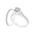 thumbnail image 1 of AFFY 1.51 Carat Round Shape White Natural Diamond Semi Mount Wedding Ring Set 18K Solid White Gold Ring Size-6.5, 1 of 1