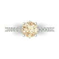 thumbnail image 1 of Solitaire with Accents Engagement Ring for Women - 1.465ct Natural Morganite in 14K White Gold Promise Ring, 1 of 8