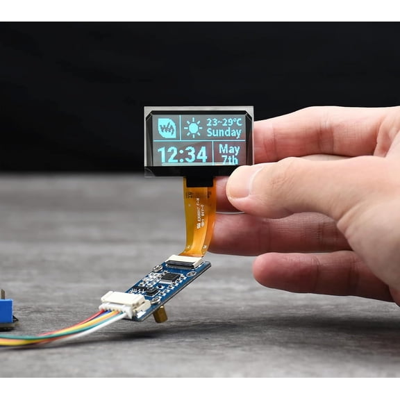 1.51 inch transparent compatible Raspberry Pi 5/4/3+/3/+//2, 12864 resolution, /2 interface, embedded independent drive chip, light blue display
