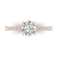 thumbnail image 1 of Solitaire with Accents Engagement Ring for Women - 1.465ct Moissanite in 14K Rose Gold Promise Ring, 1 of 6