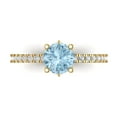 thumbnail image 1 of Clara Pucci 14K Yellow Gold 1.47ct SkyBlueTopaz Solitaire with Accents Ring, 1 of 8