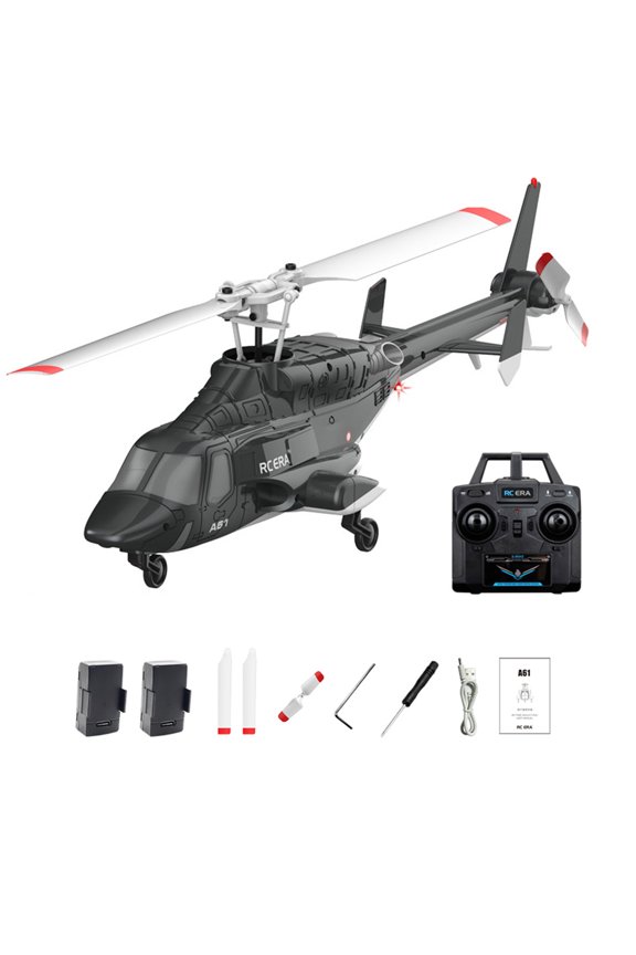 1:52 Scale RC Helicopter for Adults, A61 Little Air-Wolf 4CH Single Rotor RC Helicopter with One-key Take-off/Landing, Altitude Hold & Optical Flow Positioning for Hobbyist - RTF