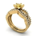 thumbnail image 1 of 1.52 ct Brilliant Round Cut Natural Citrine 18K Yellow Gold Solitaire with Accents Engagement Bridal Wedding Ring Band Set size 4, 1 of 7