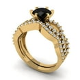 thumbnail image 1 of 1.52 ct Brilliant Round Cut Natural Onyx 14k Yellow Gold Solitaire with Accents Engagement Bridal Wedding Ring Band Set size 9.25, 1 of 7