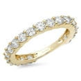 thumbnail image 1 of 1.52 ct Brilliant Round Cut Real Genuine Natural Diamond SI1-SI2 I-J Solid Real 14K Yellow Gold Eternity Engagement Designer Art Deco Dainty Promise Wedding BW/ size 5.5, 1 of 7