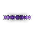 thumbnail image 1 of 1.53 ctw Wedding Band for Women - 14K White Gold Natural Amethyst Stackable Eternity Ring, 1 of 6