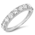 thumbnail image 1 of 1.53 ct Brilliant Round Cut Real Genuine Natural Diamond VS1-VS2 I-J Solid Real 14K White Gold Stackable Engagement Designer Art Deco Dainty Promise Wedding BW/ size 7.5, 1 of 7