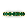 thumbnail image 1 of 1.53 ctw Wedding Band for Women - 14K Yellow Gold Simulated Emerald Stackable Eternity Ring, 1 of 6