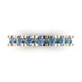 thumbnail image 1 of 1.53 ctw Wedding Band for Women - 18K Rose Gold Blue Moissanite Stackable Eternity Ring, 1 of 6