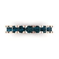 thumbnail image 1 of 1.53 ctw Wedding Band for Women - 18K Rose Gold Natural London Blue Topaz Stackable Eternity Ring, 1 of 6