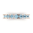 thumbnail image 1 of 1.53 ctw Wedding Band for Women - 18K Rose Gold Simulated Blue Diamond Stackable Eternity Ring, 1 of 6
